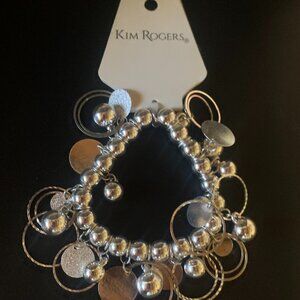 Kim Rogers Stretch Silver Tone Bracelet NWT